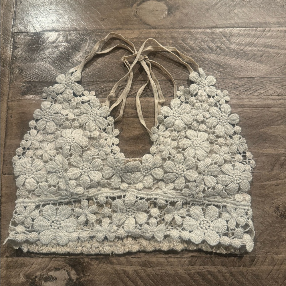 Floral Crochet Halter Top/ Bralett